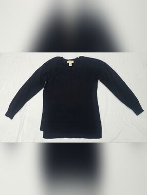 Peck & Peck Women's 100% Cashmere Black Crewneck Sweater - Pure Classic Knit L